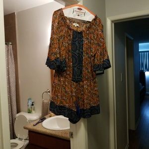 Skort with drawstring